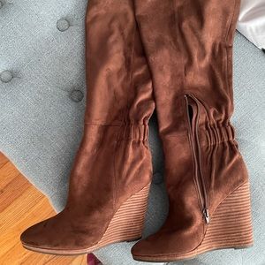 Charles by Charles David Hampton fabric upper brown boots